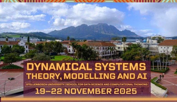 Dynamical Systems Theory and Modelling with AI workshop banner with event title and date